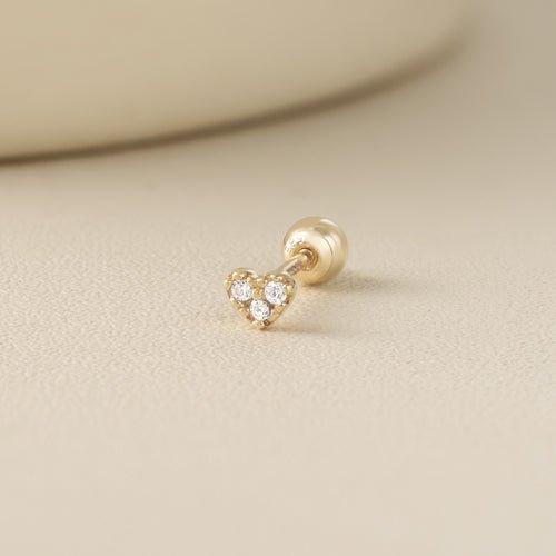 14K (58.5%) SOLID GOLD MINI HEART PIERCING - Ontymer