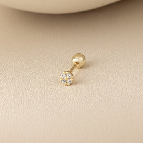 14K (58.5%) SOLID GOLD TINY CIRCLE PIERCING - Ontymer