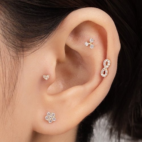 14K (58.5%) SOLID GOLD MINI HEART PIERCING - Ontymer