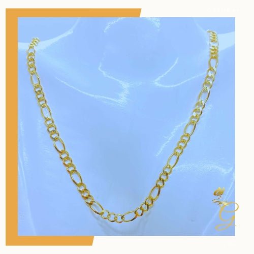 14K Real Solid Gold Chain - Mens Solid Figaro Chain 24” 4.7MM Width - Ontymer